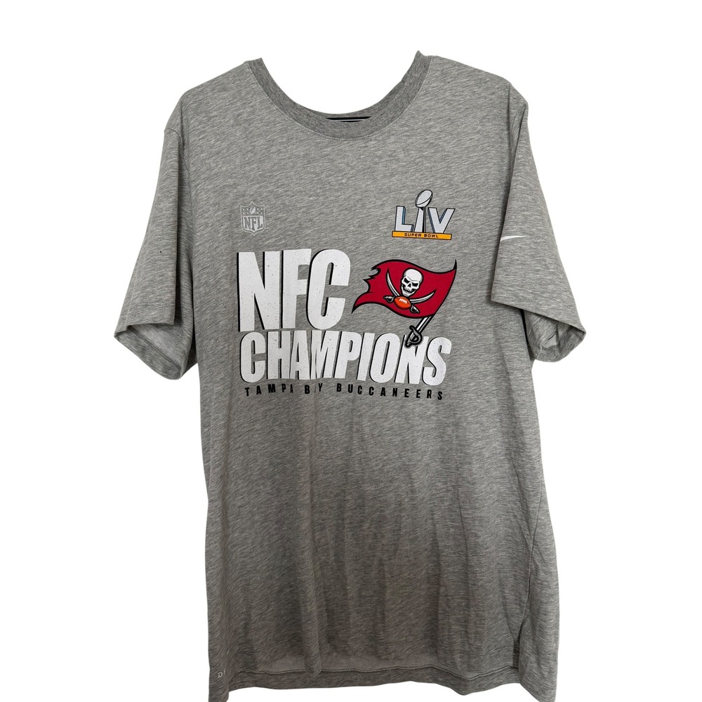 Nike Tampa Bay Buccaneers NFC Champions Super Bowl LIV Gray T-Shirt Mens L